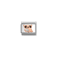 Load image into Gallery viewer, COMPOSABLE CLASSIC LINK 430205/38 SILVER GLITTER OWL IN 9K ROSE GOLD
