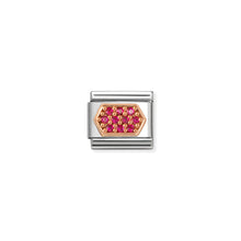 Load image into Gallery viewer, COMPOSABLE CLASSIC LINK 430312/06 RED CZ HEXAGON IN 9K ROSE GOLD
