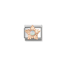 Load image into Gallery viewer, COMPOSABLE CLASSIC LINK 430515/07 STAR WITH ETCHED DETAIL AND WHITE OPAL IN 9K ROSE GOLD
