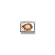 Load image into Gallery viewer, COMPOSABLE CLASSIC LINK 430605/012 TEAR DROP LEFT 9K ROSE GOLD &amp; SMOKEY CZ
