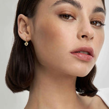 Load image into Gallery viewer, LOVECLOUD HOOP EARRINGS GOLD WITH CZ 240507/008 HEART
