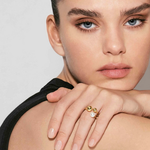 FASHION ERA SILVER RING 242202/010 TRIPLE SPHERES WITH PEARL