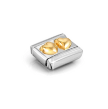 Load image into Gallery viewer, COMPOSABLE CLASSIC LINK 030116/23 DOUBLE ROUNDED HEARTS IN GOLD
