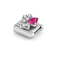 Load image into Gallery viewer, COMPOSABLE CLASSIC LINK 330322/11 CLOVER WITH WHITE &amp; RED CZ IN SILVER
