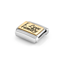 Load image into Gallery viewer, COMPOSABLE CLASSIC LINK 030166/69 I LOVE FAMILY IN 18K GOLD &amp; ENAMEL
