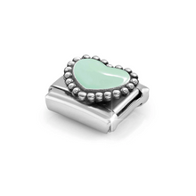 Load image into Gallery viewer, COMPOSABLE CLASSIC LINK 330204/35 PASTEL GREEN HEART IN 925 SILVER &amp; ENAMEL
