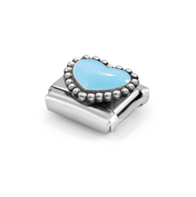 Load image into Gallery viewer, COMPOSABLE CLASSIC LINK 330204/34 PASTEL BLUE HEART IN 925 SILVER &amp; ENAMEL
