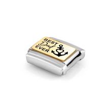 Load image into Gallery viewer, COMPOSABLE CLASSIC LINK 030166/65 BEST DAD EVER IN 18K GOLD &amp; ENAMEL

