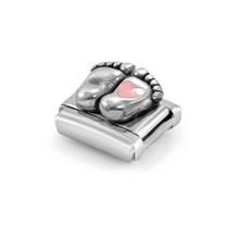 Load image into Gallery viewer, COMPOSABLE CLASSIC LINK 330204/31 BABY FEET PINK ENAMEL IN 925 SILVER
