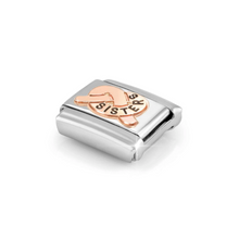 Load image into Gallery viewer, COMPOSABLE CLASSIC LINK 430202/38 SISTERS KNOT 9K ROSE GOLD AND BLACK ENAMEL

