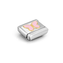 Load image into Gallery viewer, COMPOSABLE CLASSIC LINK 030285/59 PINK BUTTERFLY IN GOLD
