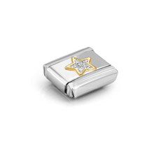 Load image into Gallery viewer, COMPOSABLE CLASSIC LINK 030220/19 STAR IN 18K GOLD &amp; SILVER GLITTER ENAMEL
