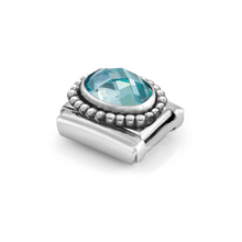 Load image into Gallery viewer, COMPOSABLE CLASSIC LINK 330607/006 OVAL FACETED LIGHT BLUE CZ IN 925 SILVER
