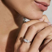Load image into Gallery viewer, LIFE BOUQUET STERLING SILVER TRILOGY RING 242501/010/006 WHITE CZ
