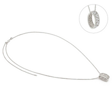 Load image into Gallery viewer, LIFE BOUQUET STERLING SILVER NECKLACE 242509/010 WHITE RING PENDANT CZ
