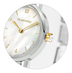 WATCH 076040/008 STAINLESS STEEL OVAL & WHITE MOTHER OF PEARL DIAL