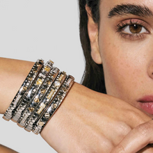 Load image into Gallery viewer, EXTENSION BRACELET 048011/005 STAINLESS STEEL WITH CZ, SILVER &amp; LARGE OVAL RED CZ
