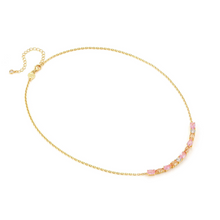 Load image into Gallery viewer, COLOUR WAVE LARGE NECKLACE 149858/024 GOLD PINK CHAMPAGNE CZ
