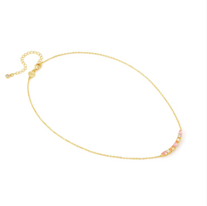 COLOUR WAVE NECKLACE 149857/024 GOLD PINK CHAMPAGNE CZ