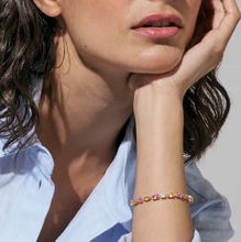 Load image into Gallery viewer, COLOUR WAVE BRACELET 149853/024 GOLD PINK CHAMPAGNE CZ

