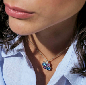 COLOUR WAVE NECKLACE 149856/061 STERLING SILVER SOFT LAVENDER CZ