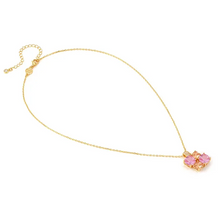 Load image into Gallery viewer, COLOUR WAVE NECKLACE 149856/024 GOLD PINK CHAMPAGNE CZ PENDANT
