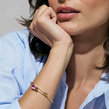 Load image into Gallery viewer, COLOUR WAVE BANGLE 149854/55/024 GOLD PINK CHAMPAGNE CZ
