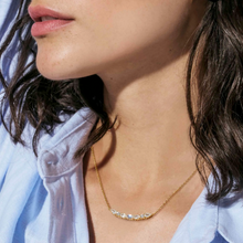 Load image into Gallery viewer, COLOUR WAVE NECKLACE 149857/020 GOLD WHITE CZ
