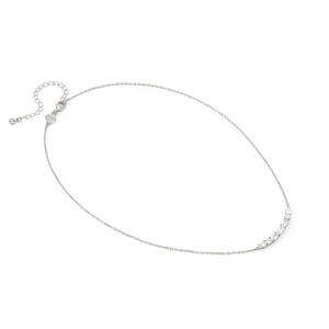 COLOUR WAVE NECKLACE 149857/031 STERLING SILVER WHITE CZ