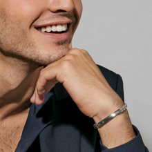 Load image into Gallery viewer, STRONG DIAMOND GEOMETRIC BRACELET 028339/058 STAINLESS STEEL &amp; BLACK DIAMOND
