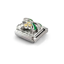 Load image into Gallery viewer, COMPOSABLE CLASSIC LINK 330328/22 YELLOW PALM TREE IN 925 SILVER &amp; CZ

