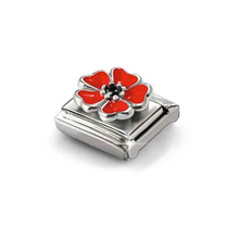 Load image into Gallery viewer, COMPOSABLE CLASSIC LINK 330321/19 RED POPPY IN 925 SILVER, ENAMEL &amp; CZ
