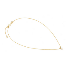 Load image into Gallery viewer, PEARLS LOOP NECKLACE 242902/006 PEARL HEART PENDANT IN GOLD

