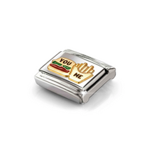 Load image into Gallery viewer, COMPOSABLE CLASSIC LINK 030285/89 BURGER &amp; FRIES IN 18K GOLD &amp; ENAMEL

