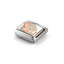 Load image into Gallery viewer, COMPOSABLE CLASSIC LINK 430205/34 SILVER GLITTER TURTLE IN 9K ROSE GOLD
