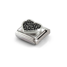 Load image into Gallery viewer, COMPOSABLE CLASSIC LINK 330322/27 BLACK HEART CZ IN SILVER
