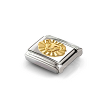 Load image into Gallery viewer, COMPOSABLE CLASSIC LINK 030167/05 LEO WITH ETCHED DETAIL IN 18K GOLD
