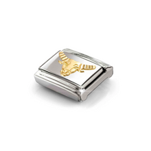 Load image into Gallery viewer, COMPOSABLE CLASSIC LINK 030167/02 TAURUS WITH ETCHED DETAIL IN 18K GOLD
