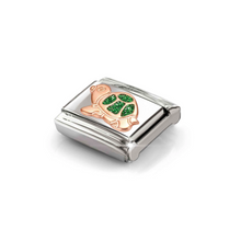 Load image into Gallery viewer, COMPOSABLE CLASSIC LINK 430205/35 GREEN GLITTER TURTLE IN 9K ROSE GOLD
