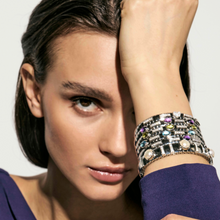 Load image into Gallery viewer, EXTENSION BRACELET 048113/013 STAINLESS STEEL, WHITE CZ &amp; LARGE OVAL WHITE OPAL
