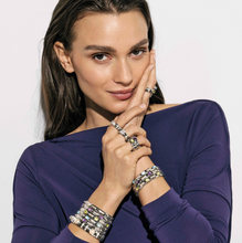 Load image into Gallery viewer, EXTENSION BRACELET 048113/013 STAINLESS STEEL, WHITE CZ &amp; LARGE OVAL WHITE OPAL
