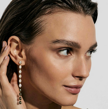 Load image into Gallery viewer, PRECIOUS MOVES EARRINGS 243214/053 LONG SILVER &amp; WHITE PENDANT OVAL CZ
