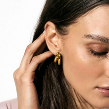 Load image into Gallery viewer, WEAR &amp; STYLE EARRINGS 134518/012 GOLDEN DOUBLE STRAND
