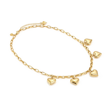 Load image into Gallery viewer, WEAR &amp; STYLE NECKLACE 134510/006 GOLDEN HEART PENDANTS
