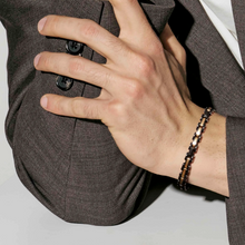 Load image into Gallery viewer, VIRTUS CODE BRACELET 1330100/044 SATIN BLACK &amp; GOLD DETAILS
