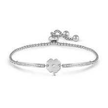 Load image into Gallery viewer, MILLELUCI REFINED BRACELET WITH CZ 028016/006 FOUR LEAF CLOVER WITH CZ
