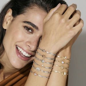 MILLELUCI REFINED BRACELET WITH CZ 028019/022 SILVER DOUBLE HEARTS WITH CZ
