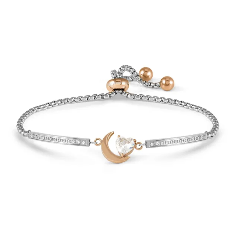 MILLELUCI REFINED BRACELET WITH CZ 028020/038 ROSE GOLD MOON WITH CZ