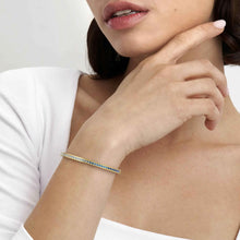 Load image into Gallery viewer, PRETTY BANGLES 029505/06/022 GOLD WITH GRADIENT BLUE CZ
