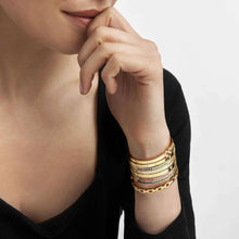 Load image into Gallery viewer, PRETTY BANGLES 029507/8/14/001 THICK STAINLESS STEEL WITH WHITE CZ
